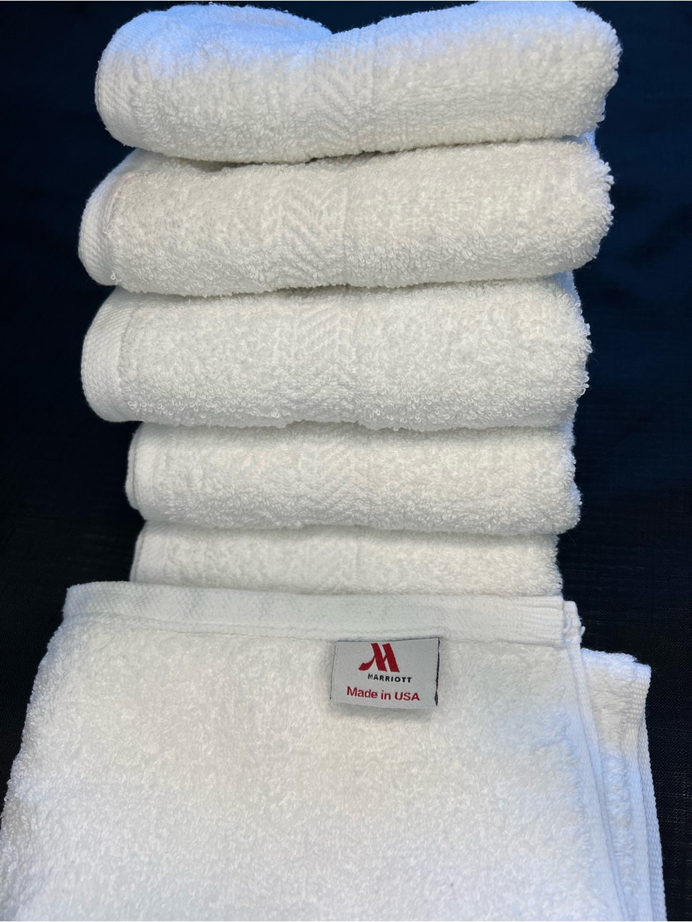 Marriott Hotel Collection White Hand Towels - Set of 6 Plush Washcloths 16x26in
